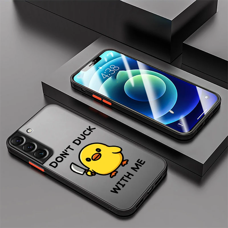 Niedliche Minimalistische Enten-Hülle für Samsung Galaxy S26 S22 S20 FE S23 FE S24 Plus Note 20 Ultra 10+ S25 Ultra S21 Funda Rückseitige Handyhülle – Detail 2