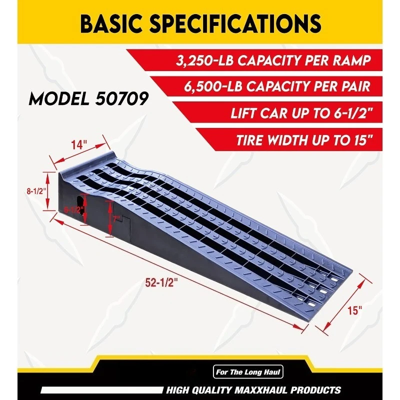 50709 مجموعة منحدر سيارة قابلة للفصل وقابلة للتمديد، منحدرات سيارة محمولة مع أقصى وزن بوزن 3,250 رطل لكل منحدر 6,500 رطل