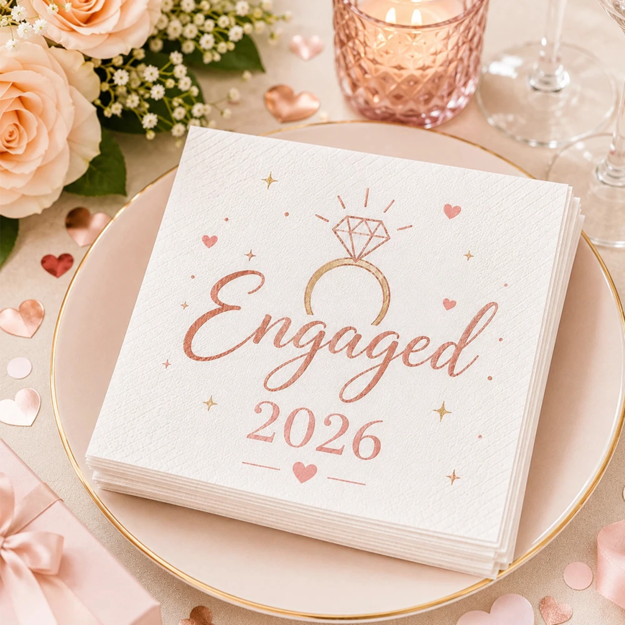 Personalized Cocktail Napkins Custom Logo Disposable Printed Paper Napkins For Wedding Business Bar Birthday Party Table Decor