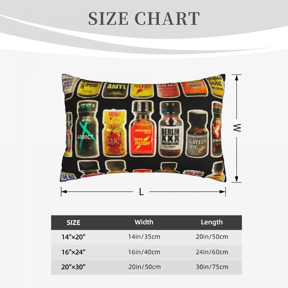 Poppers Bottles Gay Rush Jungle Juice Amyl Inhaler Rectangle Pillowcase Cushion Cover Decorative Bed Home Comfort Throw Pillow view 4