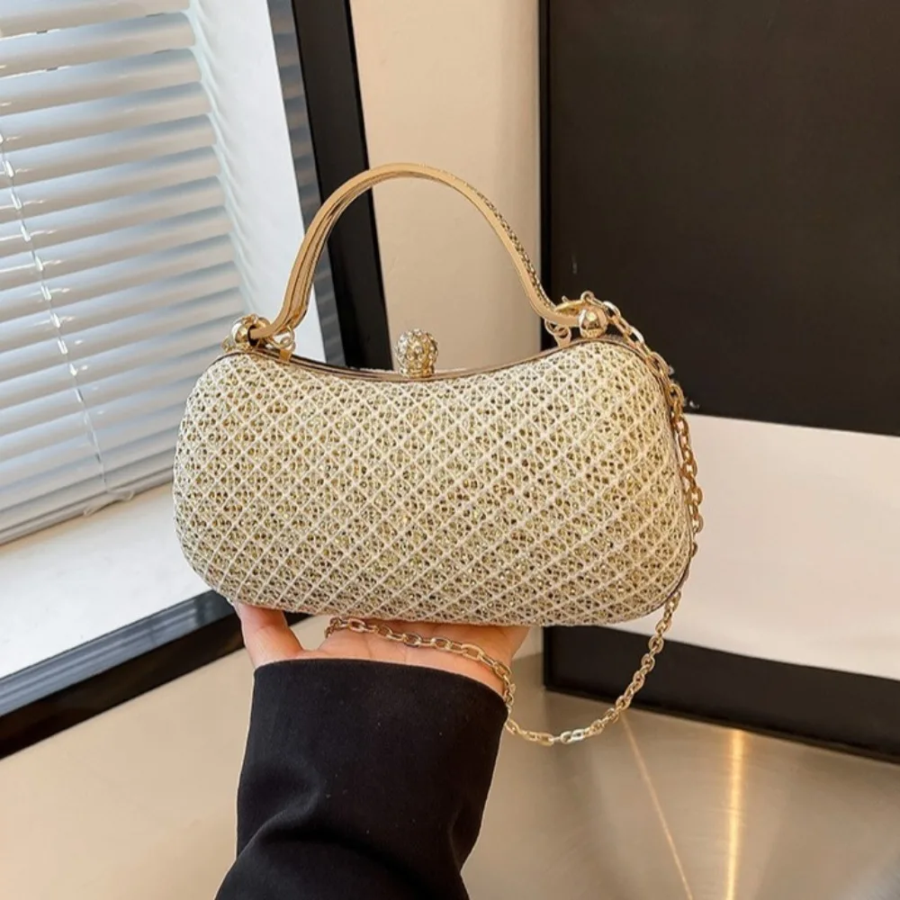 New Mesh Multicolor Diamond Evening Bag, European and American Vintage Style, Classy Clutch and Crossbody, Rhinestone Bag