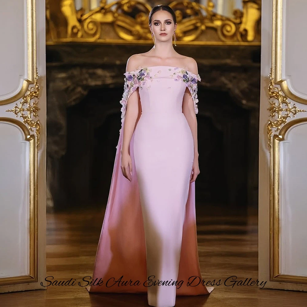 Customized Handmade Flower Evening Dress Elegant Strapless Celebrity Gowns with Off the Shoulder Classic Jersey Homecoming Dress image 3