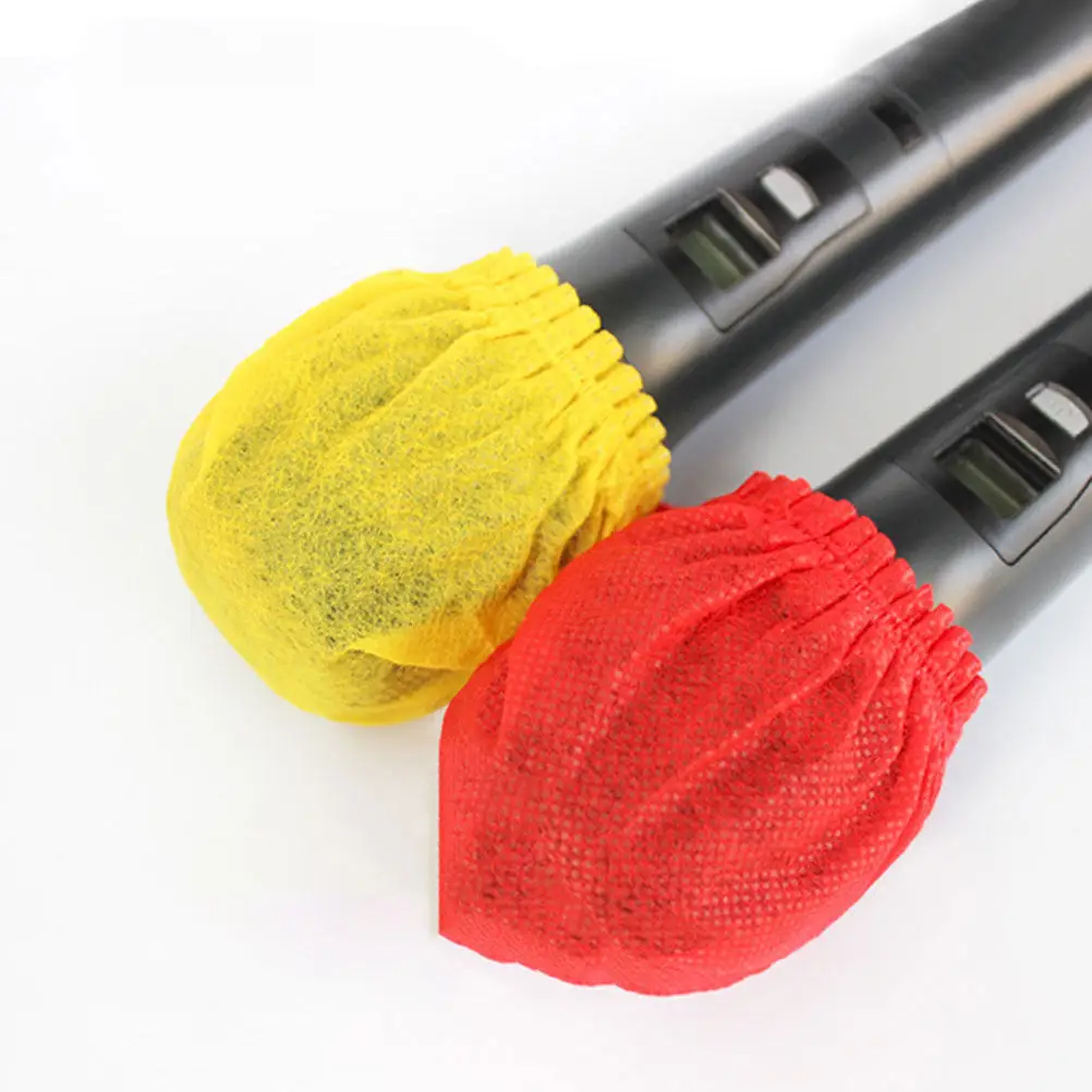 

200 шт. одноразовых нетканых чехлов для микрофонов, защитные накладки на микрофон, аксессуары для микрофонов, чехлы для голосовых трубок, аксессуары для караоке