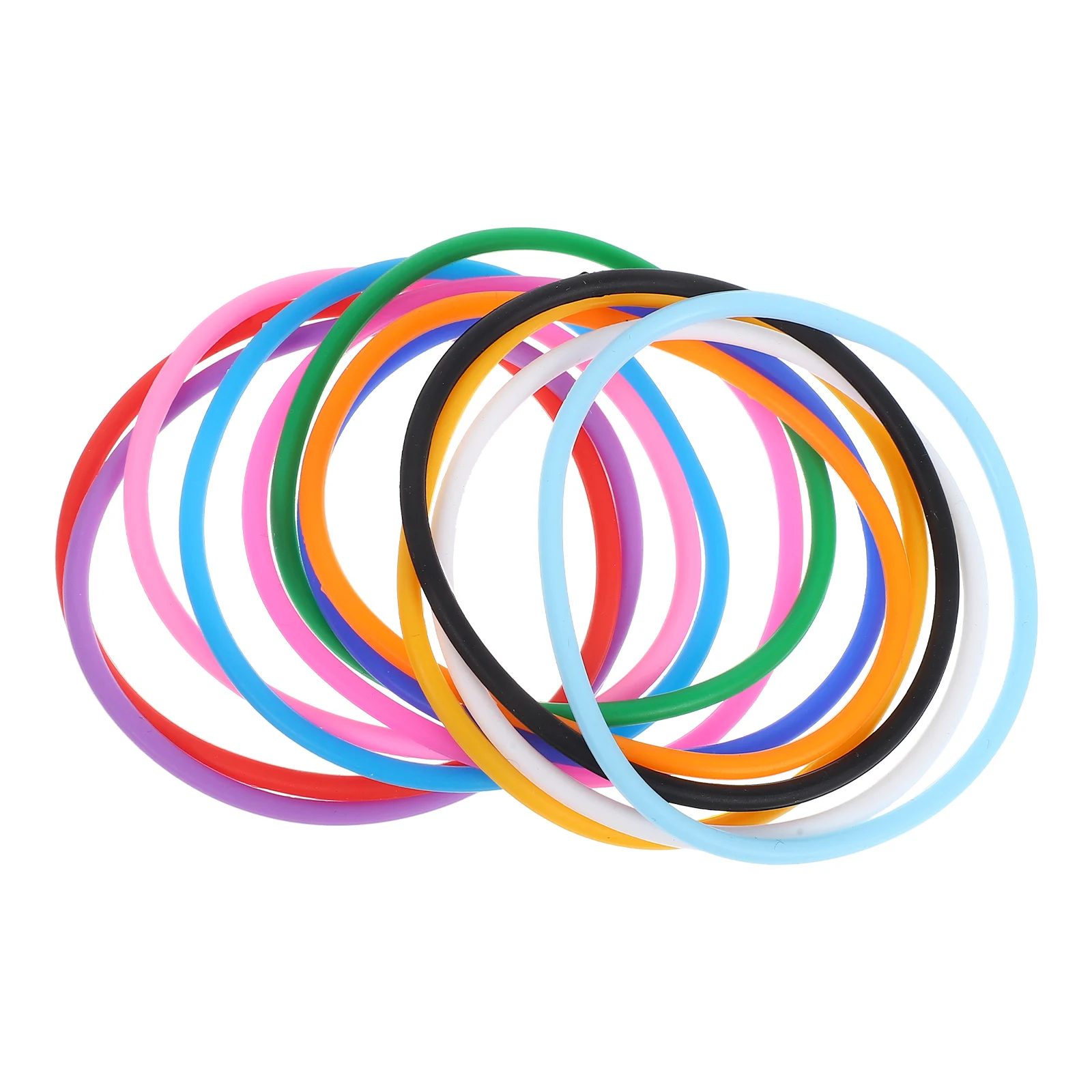

12pcs Silicone Bracelets Candy Colored Wristbands Fashionable Comfortable Team Bangle Bracelets For Party Festival Sports
