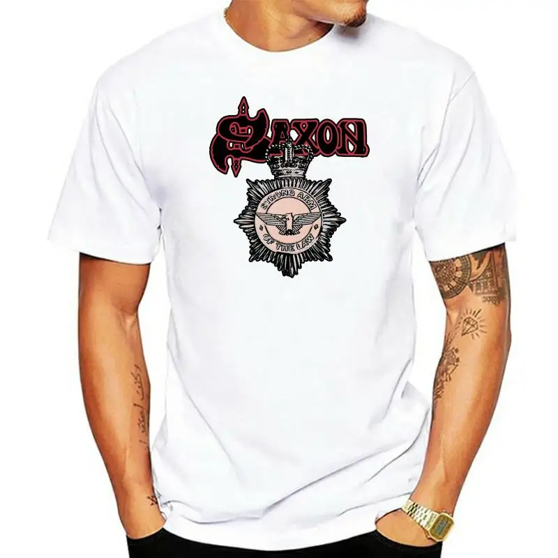 SAXON - Strong Arm Of The Law - T-Shirt S-M-L-XL New Official Hi Fidelity Merch Cotton Tee Shirt 2xl 3xl 4xl 73xl