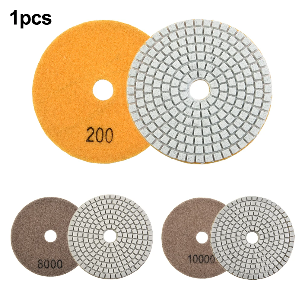 

1PC 4inch Polishing Pads Wet/Dry White Backed Buffing Pads For Granite Concrete Marble Glass Stone Sanding Grinding Discs