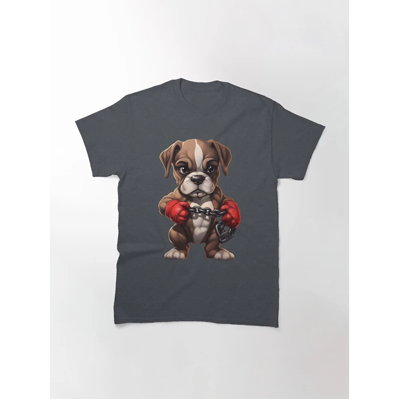 Fighter Boxer Puppy Cotton T-Shirts Dog Animal Print Men Women Streetwear Short Sleeve T Shirt Harajuku Unisex Tees Top Clothing