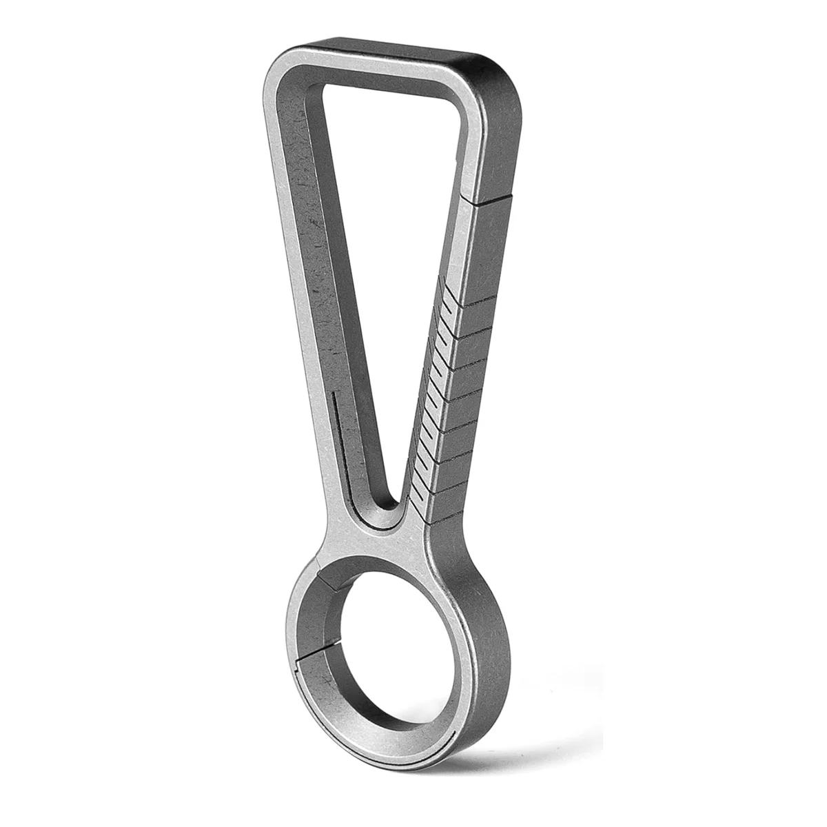 Titanium Carabiner Keychain Clip,Double-End Quick Release Hook,Key Holder with Titanium Key Ring