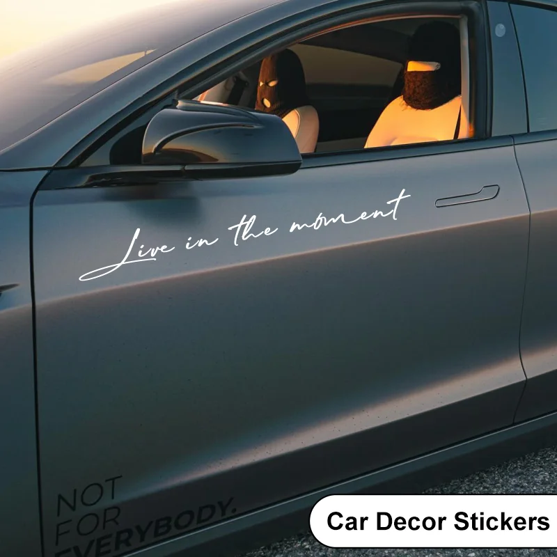 Live in the moment Personalized English latte stickers, car door handles, rear windshields, locomotive decorative stickers