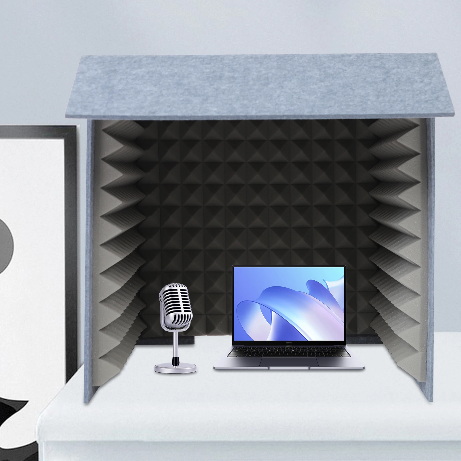 

Vocal Recording Booth, Sound Isolation Booth, Foldable Desktop Vocal Booth, Acoustic Foam Isolation Shield for Microphone