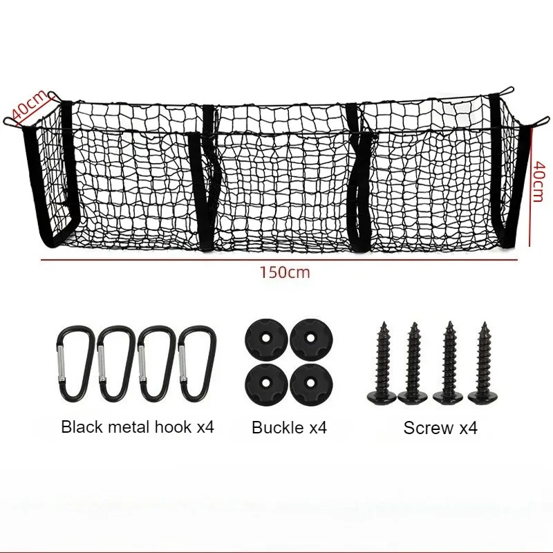 Universal 3-Säulen Cargo Net Stamm Bett Organizer Mesh Lagerung Net Bett Lebensmittel Auto Halter Pickup Lkw Bett Lkw zubehör – Detail 11