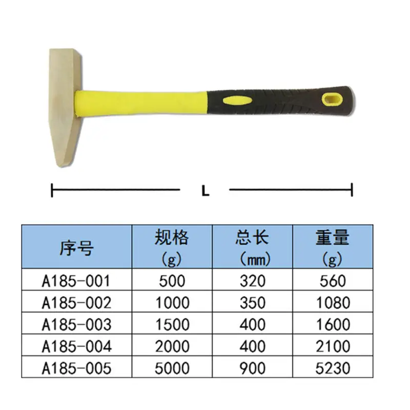 Explosion proof mechanical hammer, duckbill hammer, anti-static aluminum bronze installation, fitter\'s hammer, copper hammer