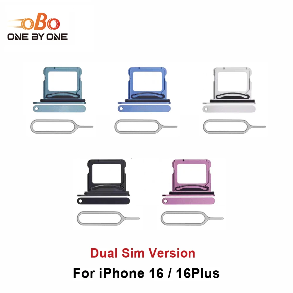 Bandeja de tarjeta SIM dual de repuesto para iPhone 16 y 16 Plus, versión Dual SIM, en negro, verde y azul (1 unidad)