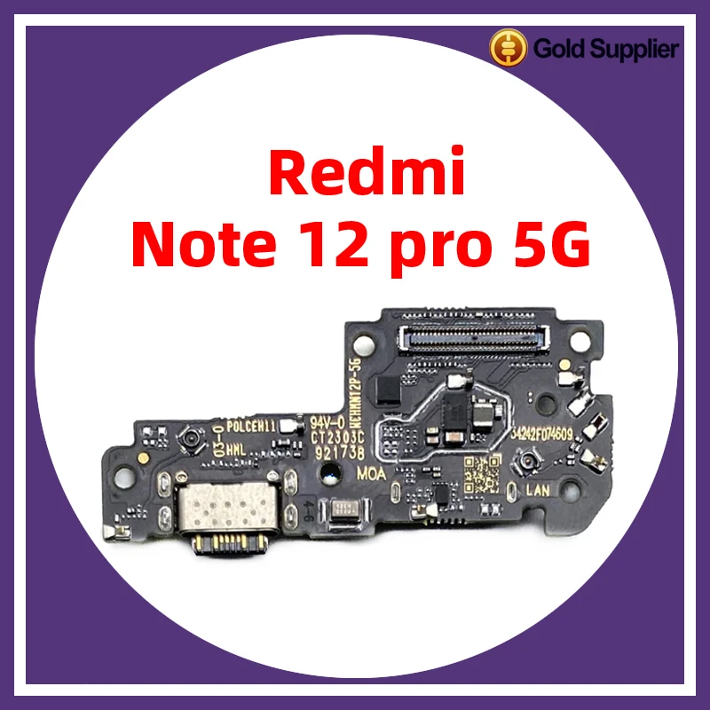 Voor Xiaomi Redmi Note 12 Pro 5G Dock Connector Usb Oplader Opladen Poort Flex Kabel Board Vervanging