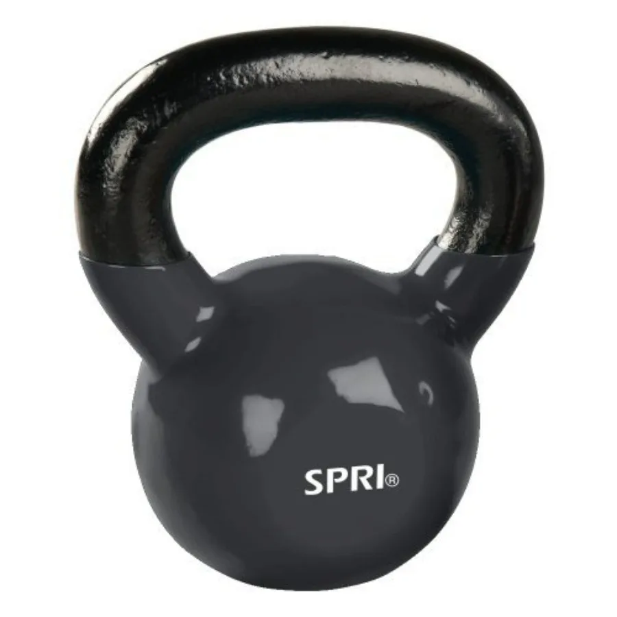 SPRI Kettlebell الأوزان الفاخرة الحديد الزهر الفينيل المغلفة الراحة قبضة واسعة مقبض اللون مشفرة Kettlebell مجموعة الوزن للمنزل الصالة الرياضية أ