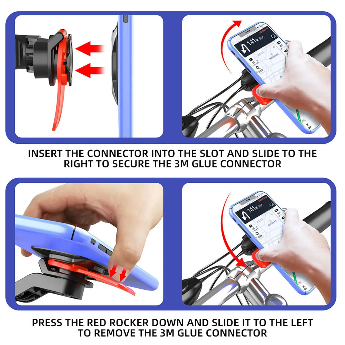 Support de Téléphone Résistant aux Chocs pour Guidon de Moto et Vélo, Accessoire de Sécurité à Verrouillage Rapide pour VTT, Scooter, 1 Pièce