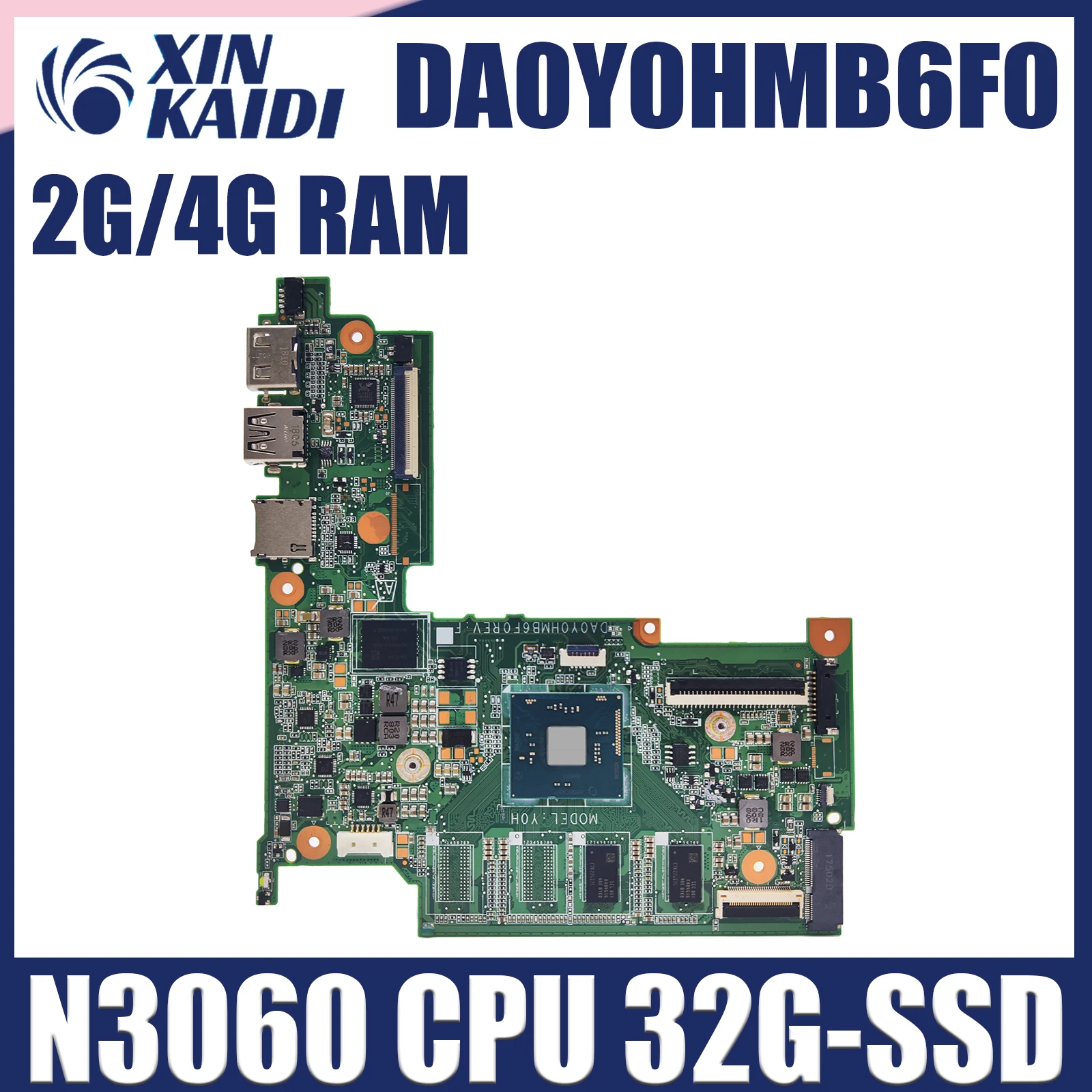 DA0Y0HMB6F0 Laptop-Motherboard für HP Stream 11-Y 11-R 831524 -601 830814 -601 Mainboard CPU N3060 2G/4G-RAM 32G-SSD