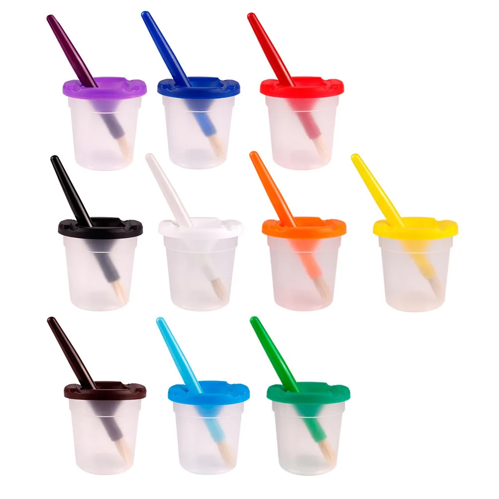 

10 set Anti-Pour Paint Cleaning Color Cup Wash Pen Cup For Art Painting Tool Kit Brush Wash Container