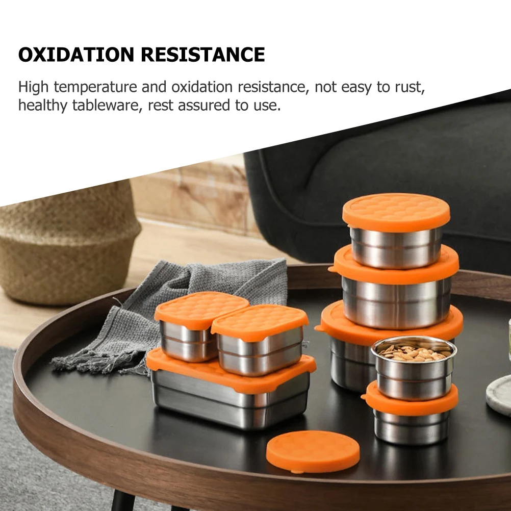 

Stainless Steel Sauce Containers Household Cups Delicatessen Storage Silica Gel Leakproof Container Picnic Barbecue Restaurant