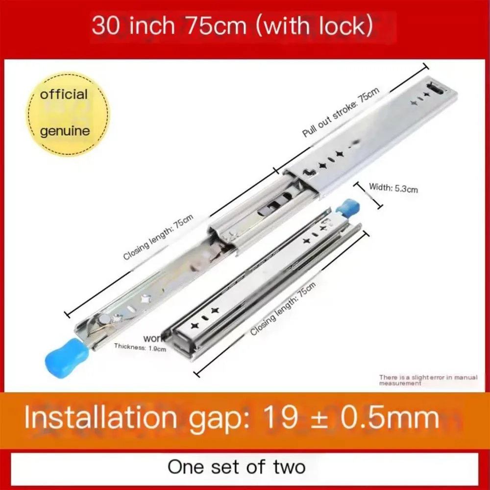 1 paar zware vergrendelbare ladegeleiders 12-48 inch 250 lb draagvermogen zijmontage volledig uittrekbare kogellager industriële rail