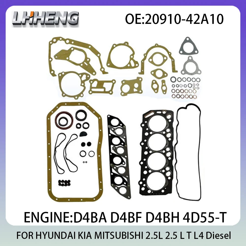 

Engine Full Gasket Set FOR HYUNDAI H100 KIA MITSUBISH L300 L200 L400 2.5L 2.5 L T L4 Diesel 80-07 4D55-T 20910-42C10 20910-42A10