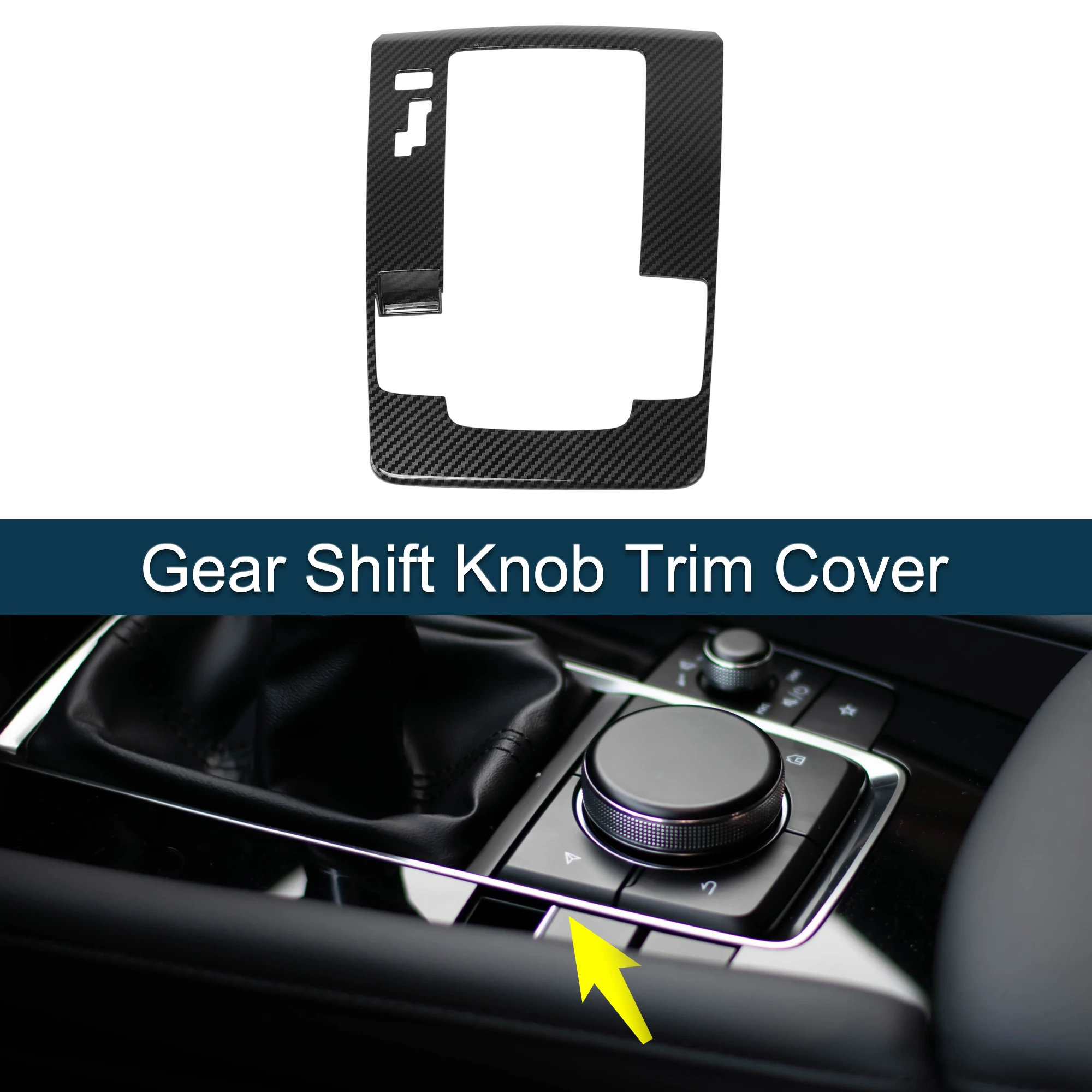 

UXCELL ABS Gear Shift Knob Sticker for Mazda 3 Axela 19 20 21 22 23 24 25 Black