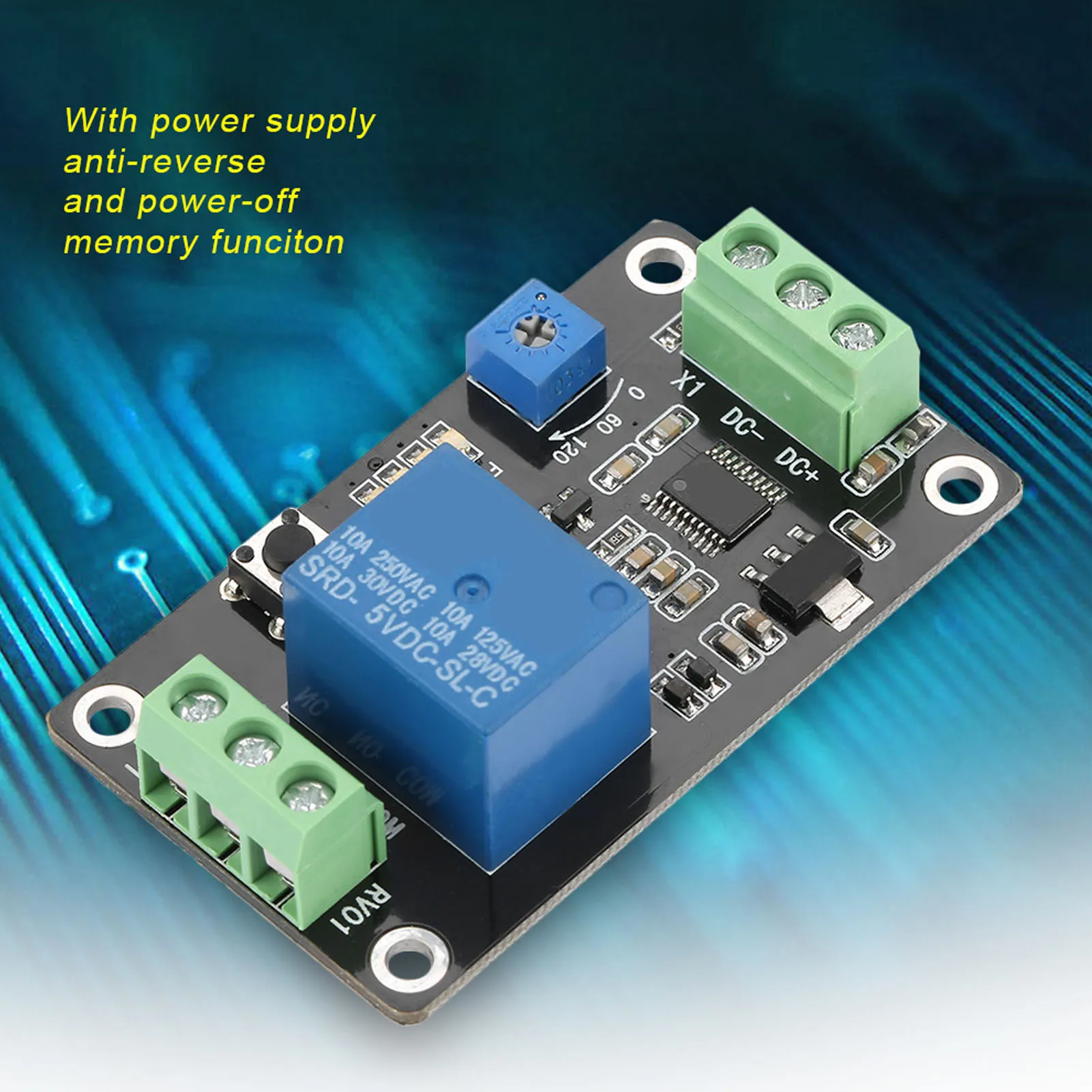 Delay Timer Relay Self locking Delay On Off Time  Super 555 Timer  5V/12V/24V Timer Relay