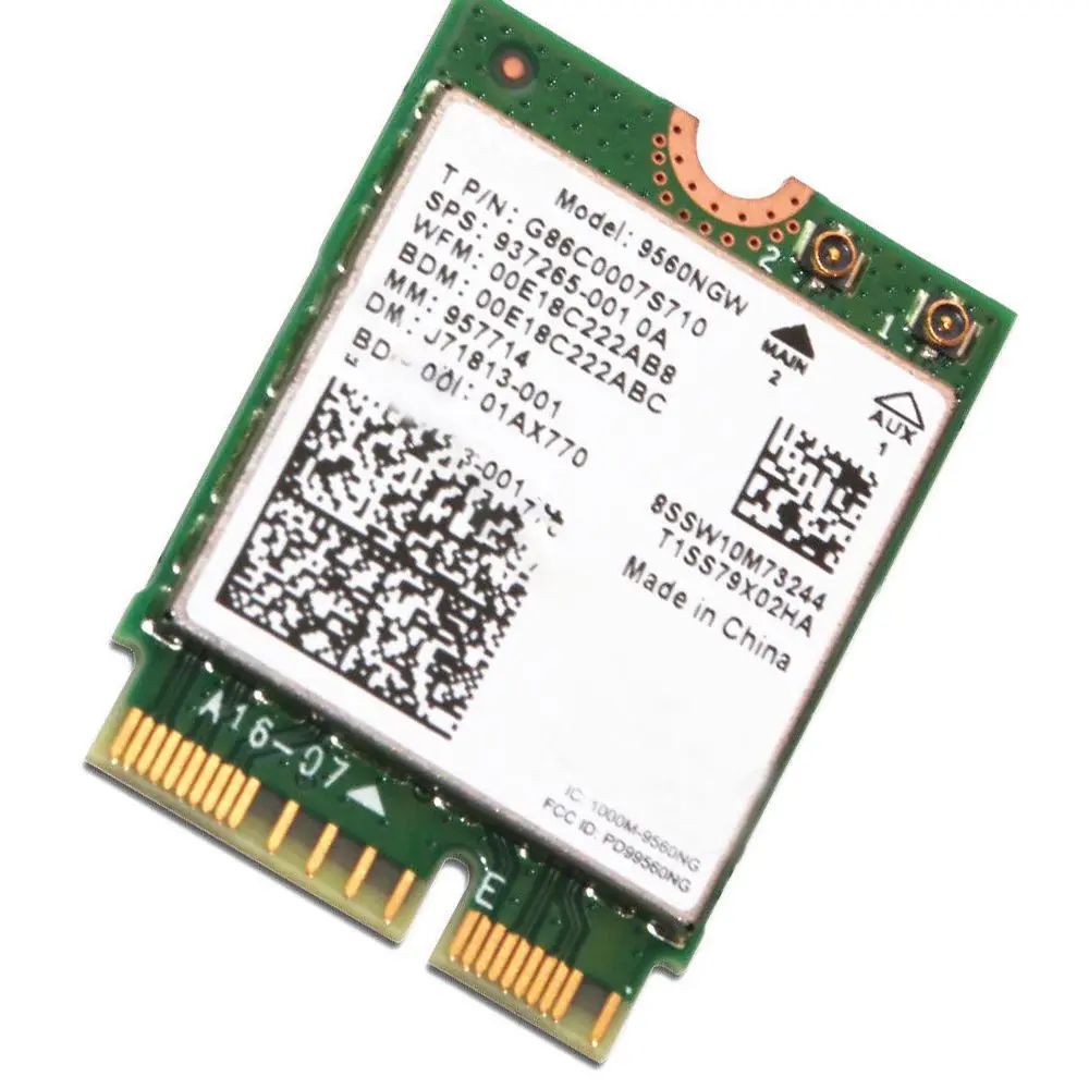 For 9560AC 9560NGW 300Mbps/1.73Gbps Dual Band Wireless WIFI Card for NGFF Key E (M2:CNVio) 802.11ac Bluetooth-compatible 5.0