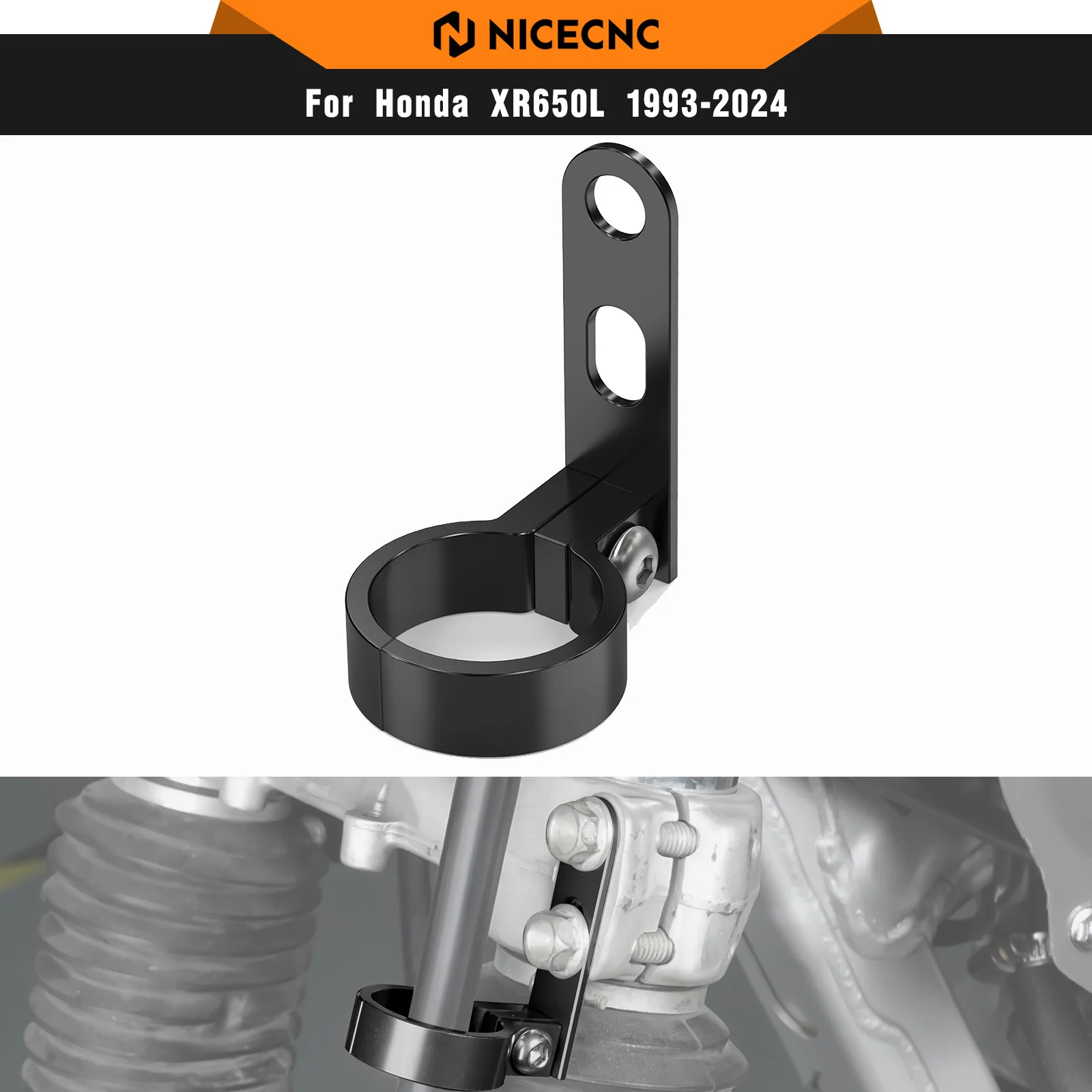 NICECNC Front Brake Hose Guide Clamp For Honda XR650L XR 650 L 1993-2025 2024 2023 2022 2021 2020 Billet Aluminum Motorcycle