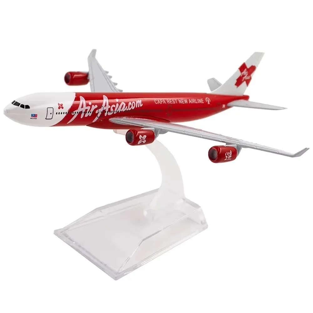 16cm Air Asia A340 Airbus 1:400 Scale 340 Airline Die-cast Metal Alloy Airplane Model Toy