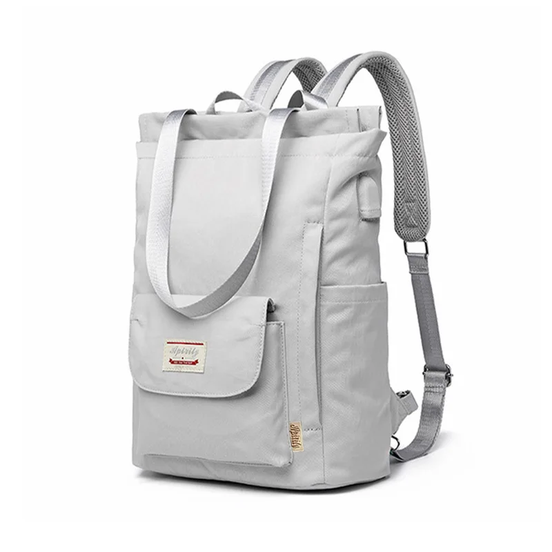 Plecak damski Wodoodporny stylowy plecak na laptopa 13 13,3 14 15,6 cala Koreańska moda Oxford Canvas USB College Plecak torba fem