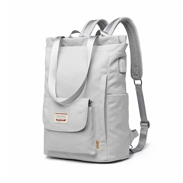 Plecak damski Wodoodporny stylowy plecak na laptopa 13 13,3 14 15,6 cala Koreańska moda Oxford Canvas USB College Plecak torba fem