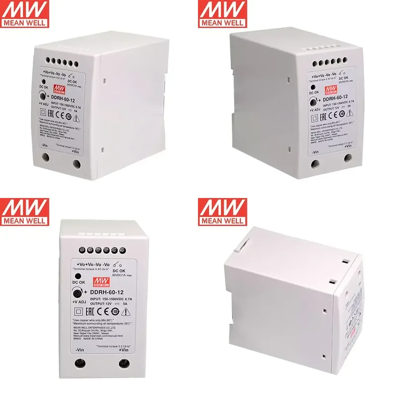 MEAN WELL DC/DC Converter DDRH-60-12 Fanless and Full Encapsulated Switching Power Supply