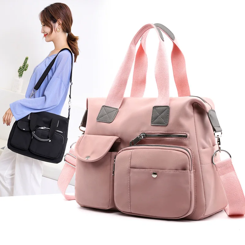 Women's shoulder bag, European and American women's shoulder bag, mommy bag, nylon bag, hand-held large capacity travel bag