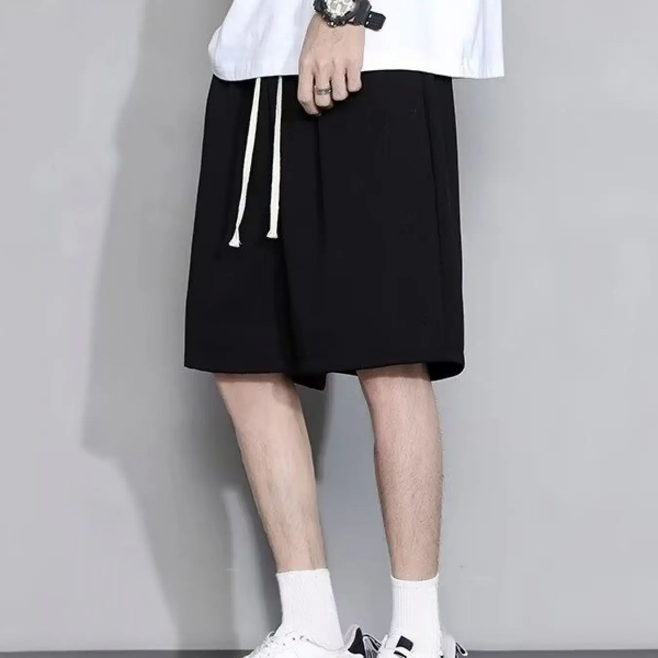 아메리칸 레트로 남성용 그레이 캐주얼 반바지 여름 반바지 여름 신작 남성 및 여성 스트리트웨어 패션