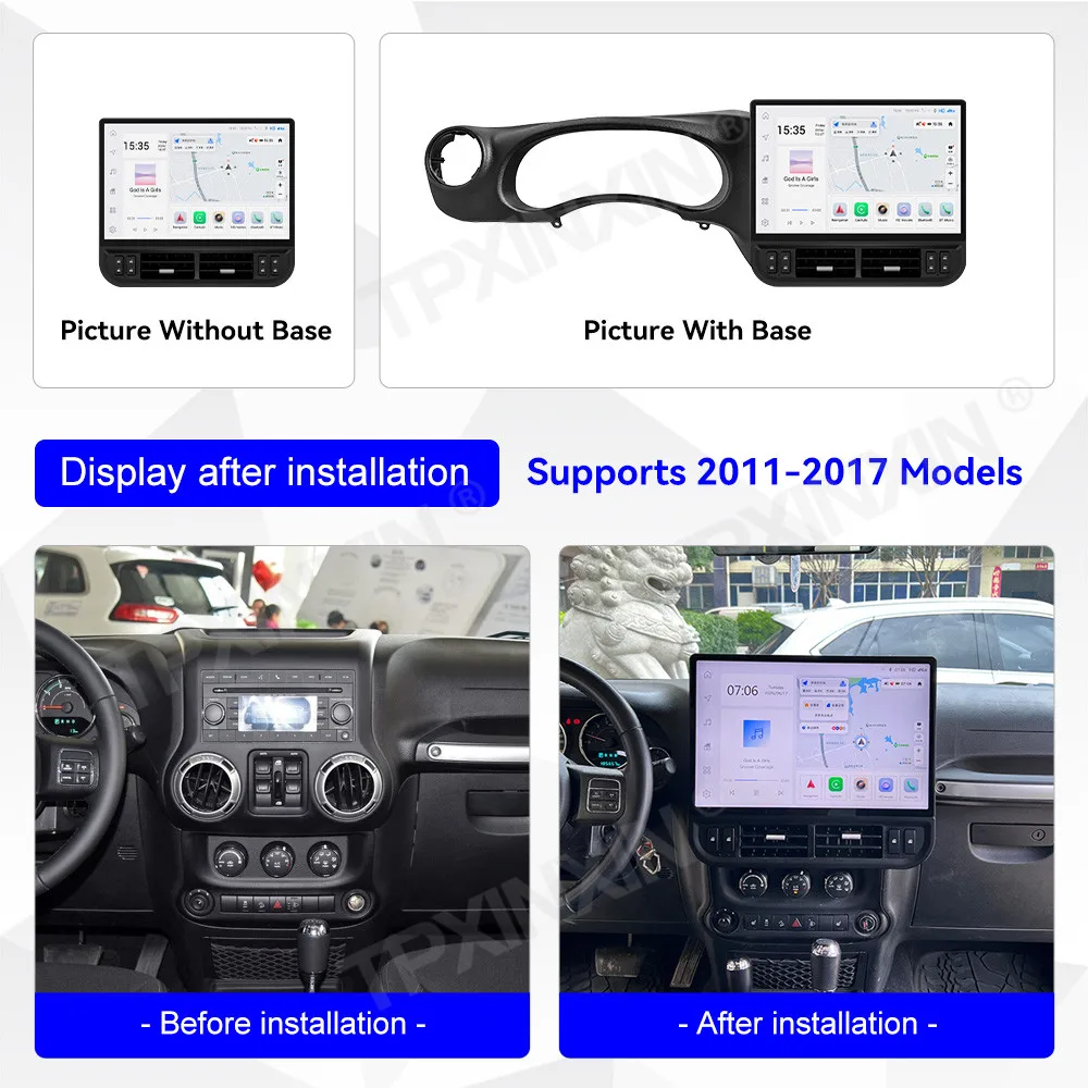 16.8 Inch For Jeep Wrangler 2011~2017 Android 13 Smart HD Screen Automotive Multimedia GPS Navigation Car Radio Stereo Head Unit