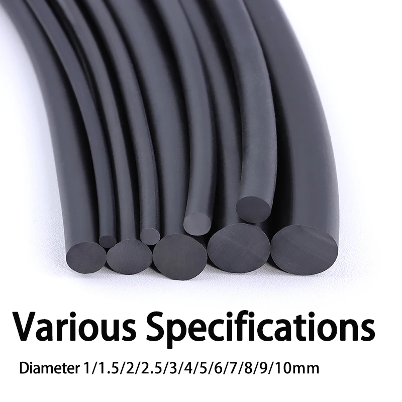 3-10m Solid NBR Round Rubber Seal Strip 1.5mm‑10mm Oil High Temperature Resistant Nitrile Rubber Sealing Rope Solid Sealing Cord