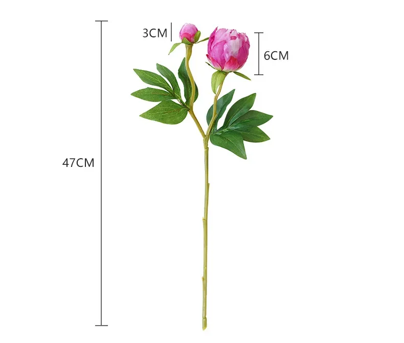 10 Stück/Set Künstliche Zweikopf-Pfingstrosen, Kunstblumen, Hochzeitsstrauß, Seidenblume, Heimdekoration, Blumenarrangement, Künstliche Pfingstrose – Detail 4