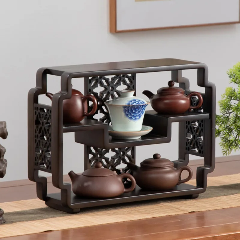 Desktop Treasure Cabinet Decorative Shelf Simple Tea Set Storage Rack New Chinese Multi-functional Home Decor