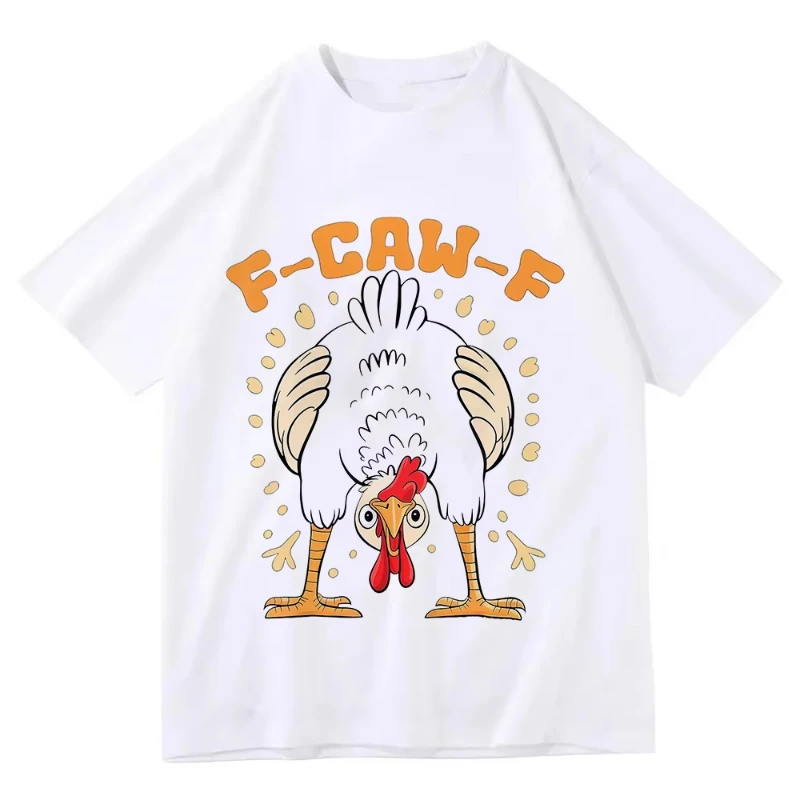 

Футболка с курицей F Caw F Funny Bird Lovers Футболка с изображением сельскохозяйственных животных Футболка с юмором с курицей F-Caw-F Футболка с круглым вырезом и короткими рукавами Модные футболки
