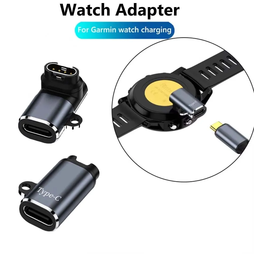 Typ-C-Ladeadapter für Garmin Fenix 7 6 6X 5S 5X Plus/Instinct 2/Venu 2/Vivoactive 4 3/Forerunner 965 955 945 935 Konverter