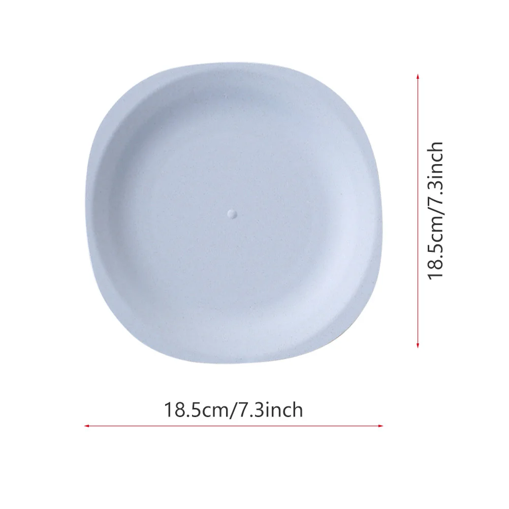 

4Pcs Wheat Straw Round Dishes Multi-Functional Snack Serving Plates Relish Food Container Seasoning Tableware for Home