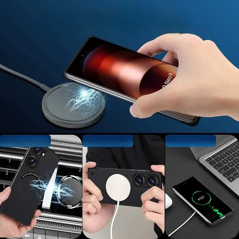 Ultra-thin Frameless Magnetic Phone Case for VIVO X200 FE Magsafe Matte Hard Wireless Charging Back Cover for VIVO S30Pro Mini