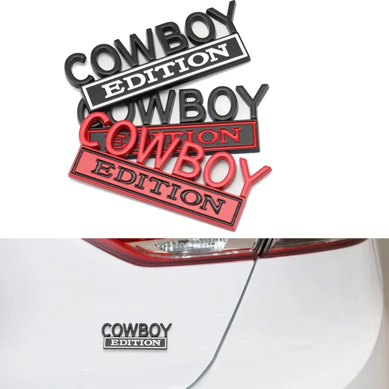 3D Metal Car Sticker Body Side Badge Emblem COWBOY EDITION Logo For Honda BMW KIA Toyota Jeep Skoda Chevrolet Cadillac Audi