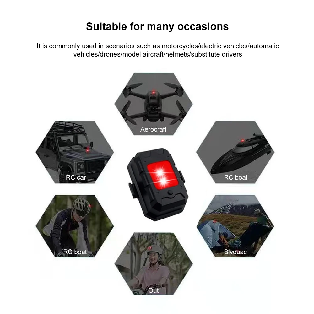 7 Color Motorcycle Lights RC Drone LED Flash Position Wireless Light for RC Fix Wing Aircraft Airplane Helicopter Warning Lights