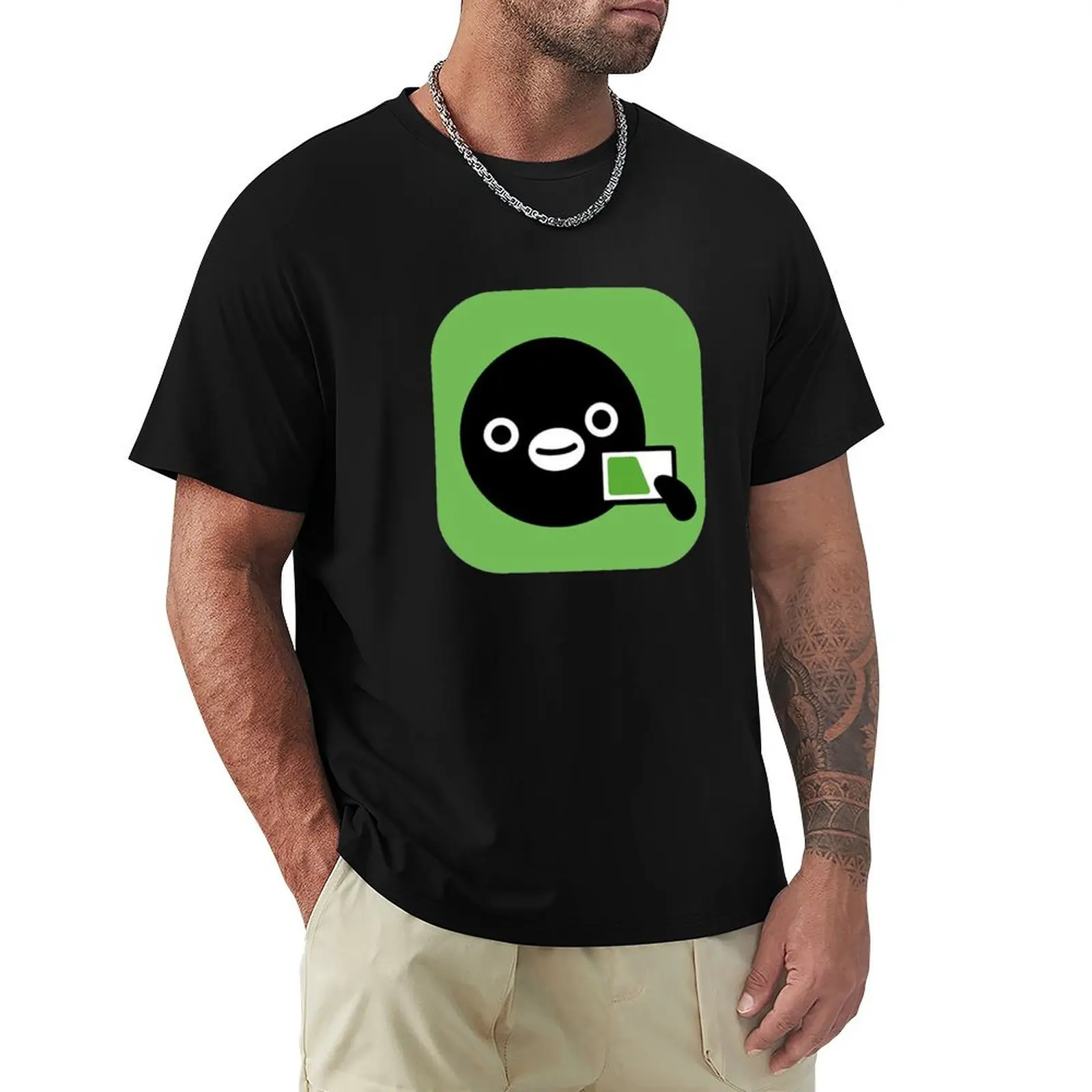 

Suica card penguin Sticker T-Shirt Daily Casual Short Sleeve Tee Shirt