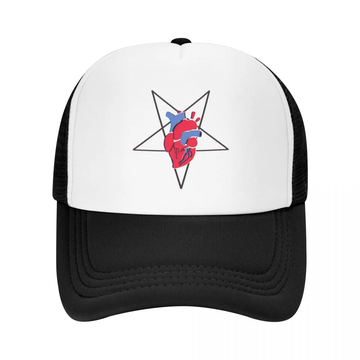 Satanic Inverted Pentagram Heart Baseball Cap black custom Hat New In The Hat Hats For Women Men's