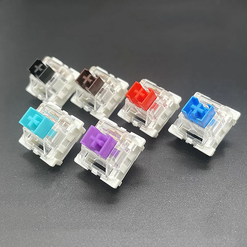 10PCS Dustproof Switch For Mechanical Gamer Keyboard Axis Blue Red Brown RGB 3Pin Linear Clicky Tactile MX Switches Game Axis