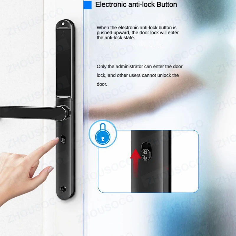 Imagem -03 - Impermeável Fingerprint Sliding Lock Ttlock Bluetooth Alumínio Porta Inteligente App Cartão Rfid Passwor Keyless Bloqueio Eletrônico Ip66