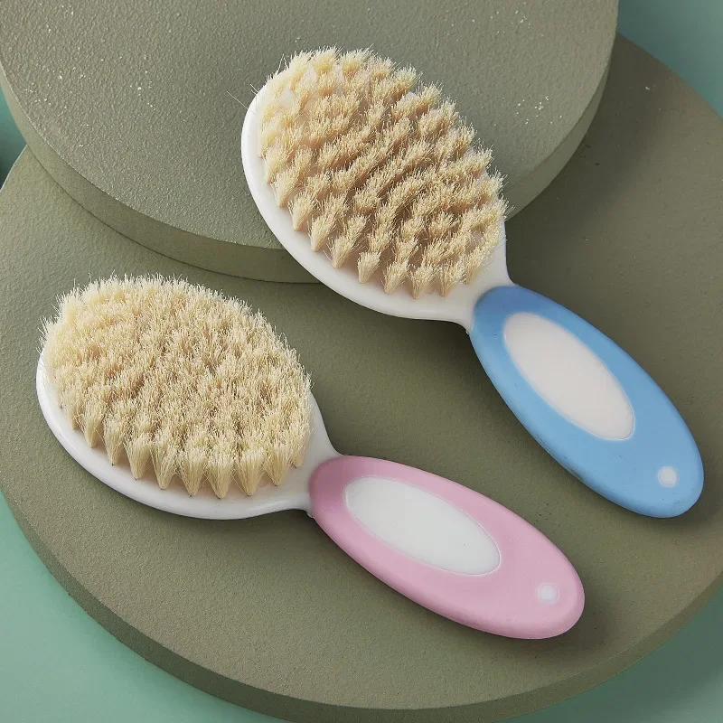 2 ชิ้น/เซ็ต Baby Untangling Hairbrush หวีแบบพกพาทารกแรกเกิด Anti-สกรูผมขอบแปรงนวดหนังศีรษะสําหรับเด็กอุปกรณ์